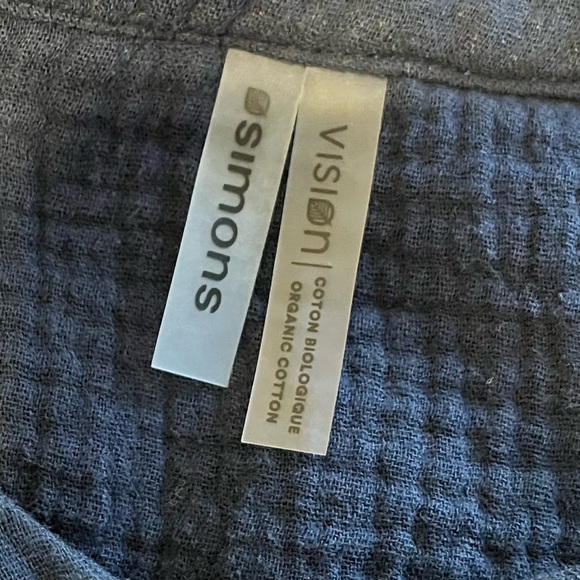 Simons Vision Navy Crinkled Cotton Jumpsuit - Size L - Picture 2 of 12